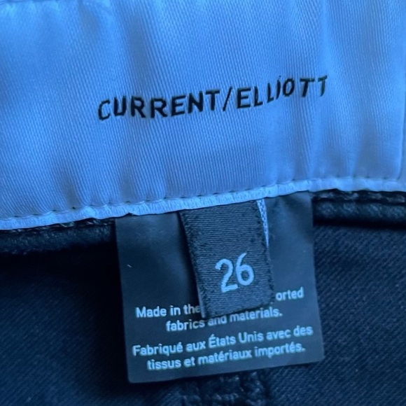 Current/Elliott black high waist ankle skinny coated jean zipper closure size 26 - Picture 6 of 11